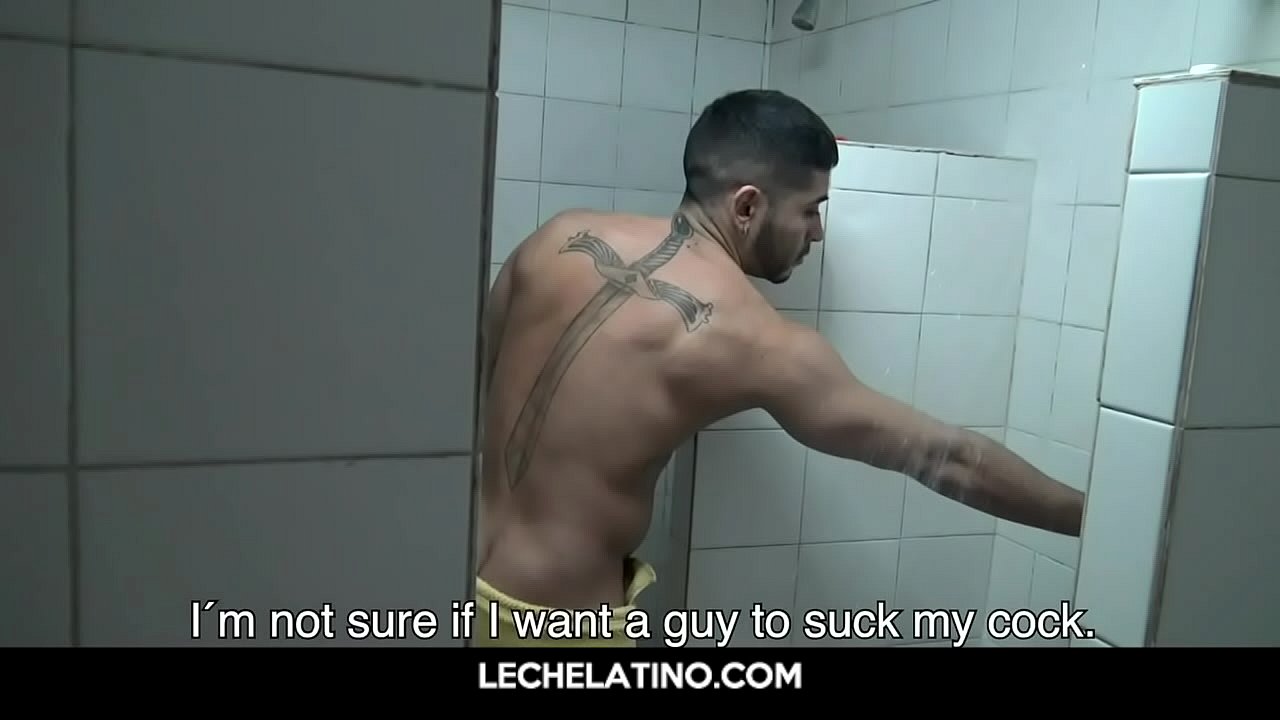 Latin hunks sucking uncut dicks and gay sex in shower