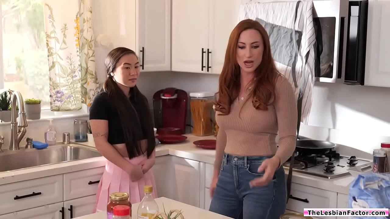 Petite asian babe sharing her lesbian experiences with her bffs stepmom.The milf gets turned on, they do scissoring then do 69 oral pussy licking.