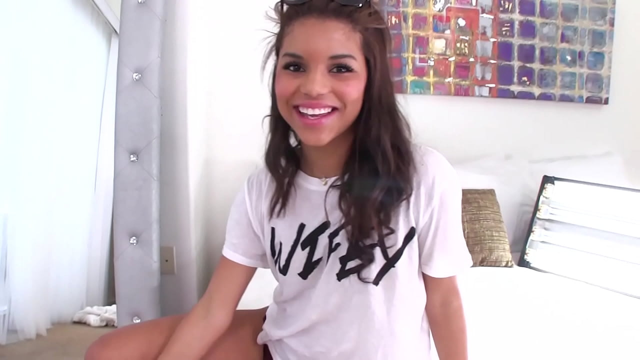 GABRIELLA FORD 19 YO Petite Cute Latina Huge Cock POV Blowjob and Huge Load Cum Swallow - WoW! A