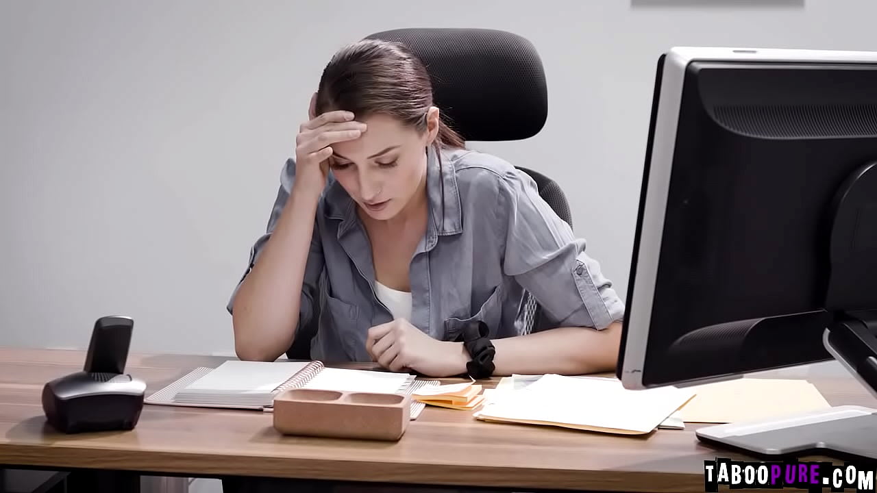 Secretary Bella Rolland taking her boss hard dick deep inside her tight pussy doggystyle