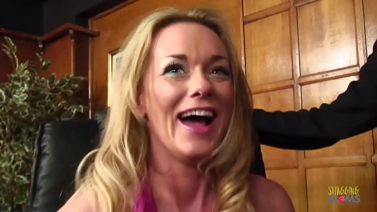 This sexy blonde mature secretary really knows how to please her boss and his business partner