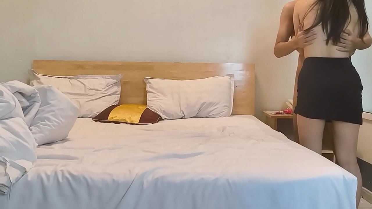 Standing doggystyle sex with hotel reception girl