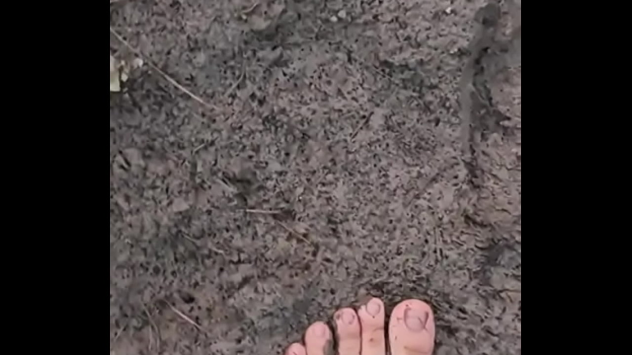 Barefeet grounding sensation in mud #barefeet #sensory #fun
