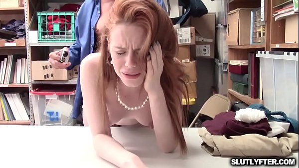 Teen shoplyfter Ella Hughes gets her pussy so wet as the Officer fucks her doggystyle!