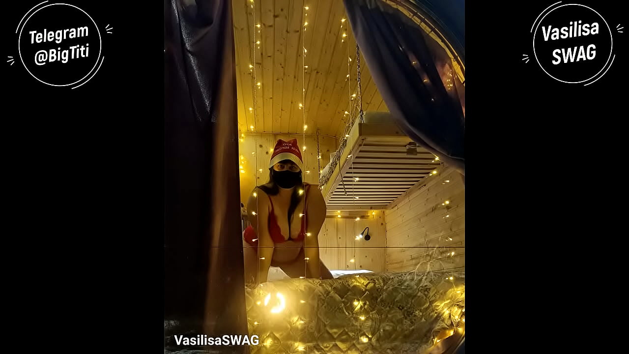Russian Christmas girl with a huge ass