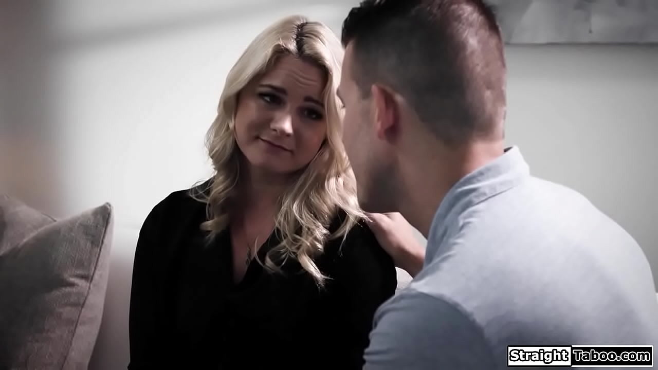 StraightTaboo.com - Stepson finds his late stepdads BDSM dungeon and dominates his stepmom.He pinches the blonde milfs big tits and then facefucks her.Then he bangs her