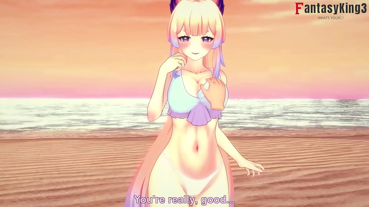 Sangonomiya Kokomi sucking dick on the beach pov | Genshin Impact