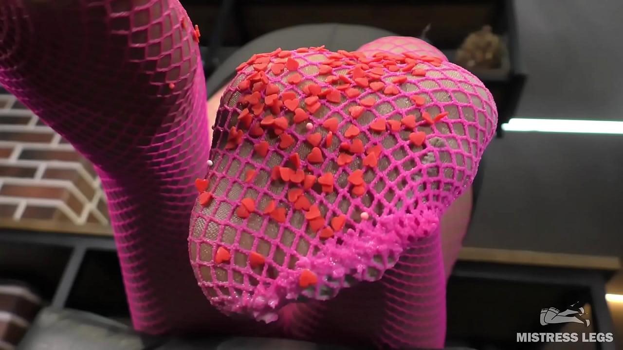 Purple fishnest feet teasing