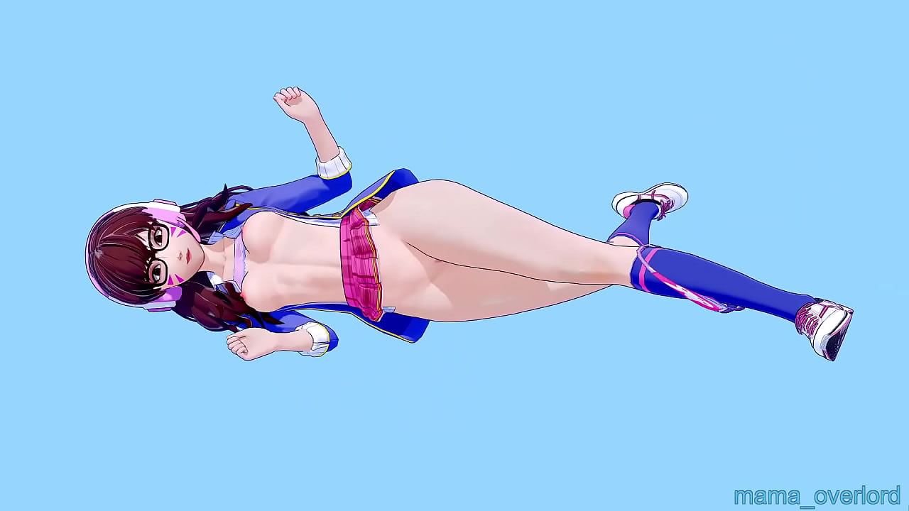 D.va having fun at the library with his new uniform