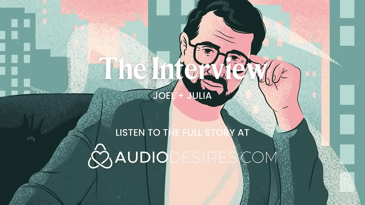 Massaging her tits until she makes herself come during a horny interview