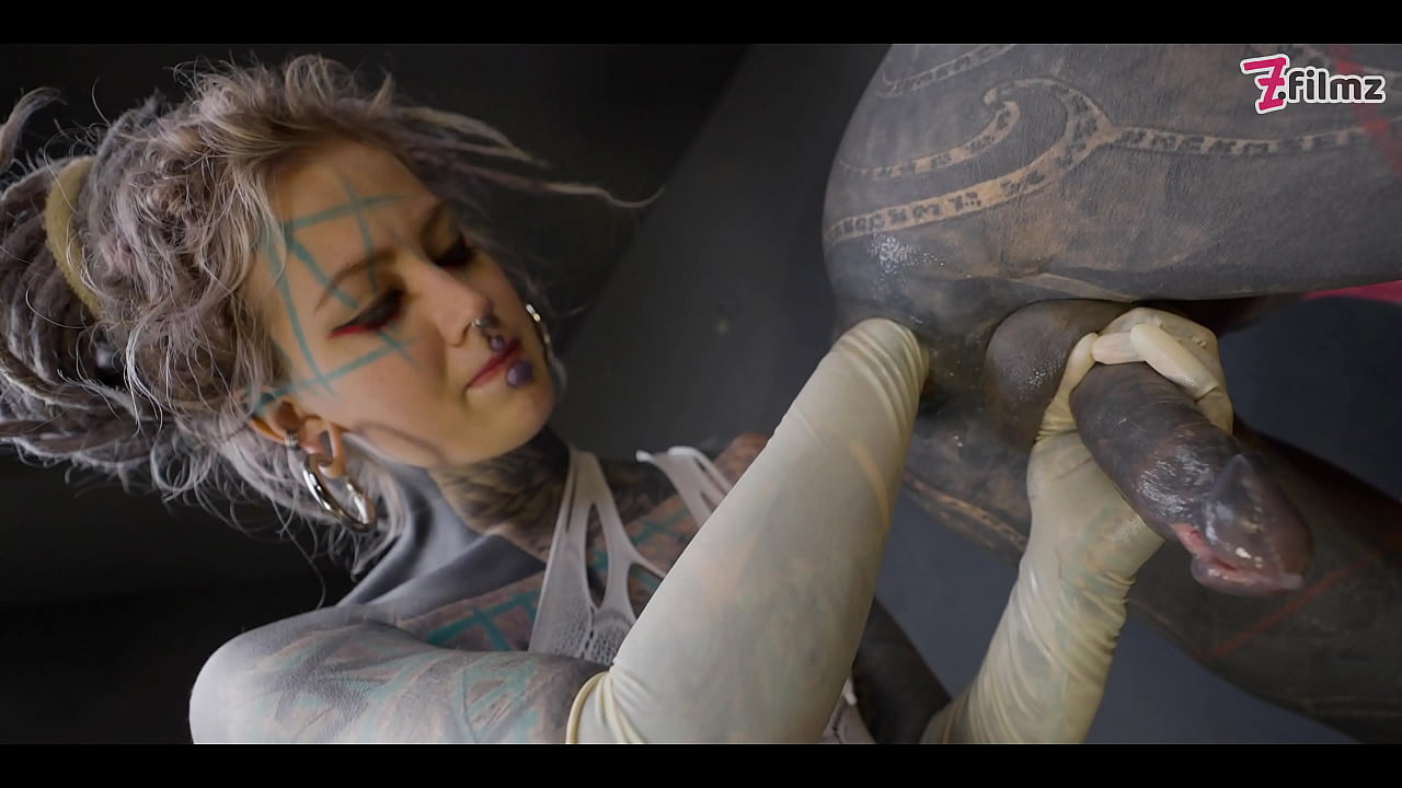 TRANNY ANAL stretching by TATTOOED dominatrix - ASS fisting FEMDOM couple (goth, punk, alt porn) ZF163