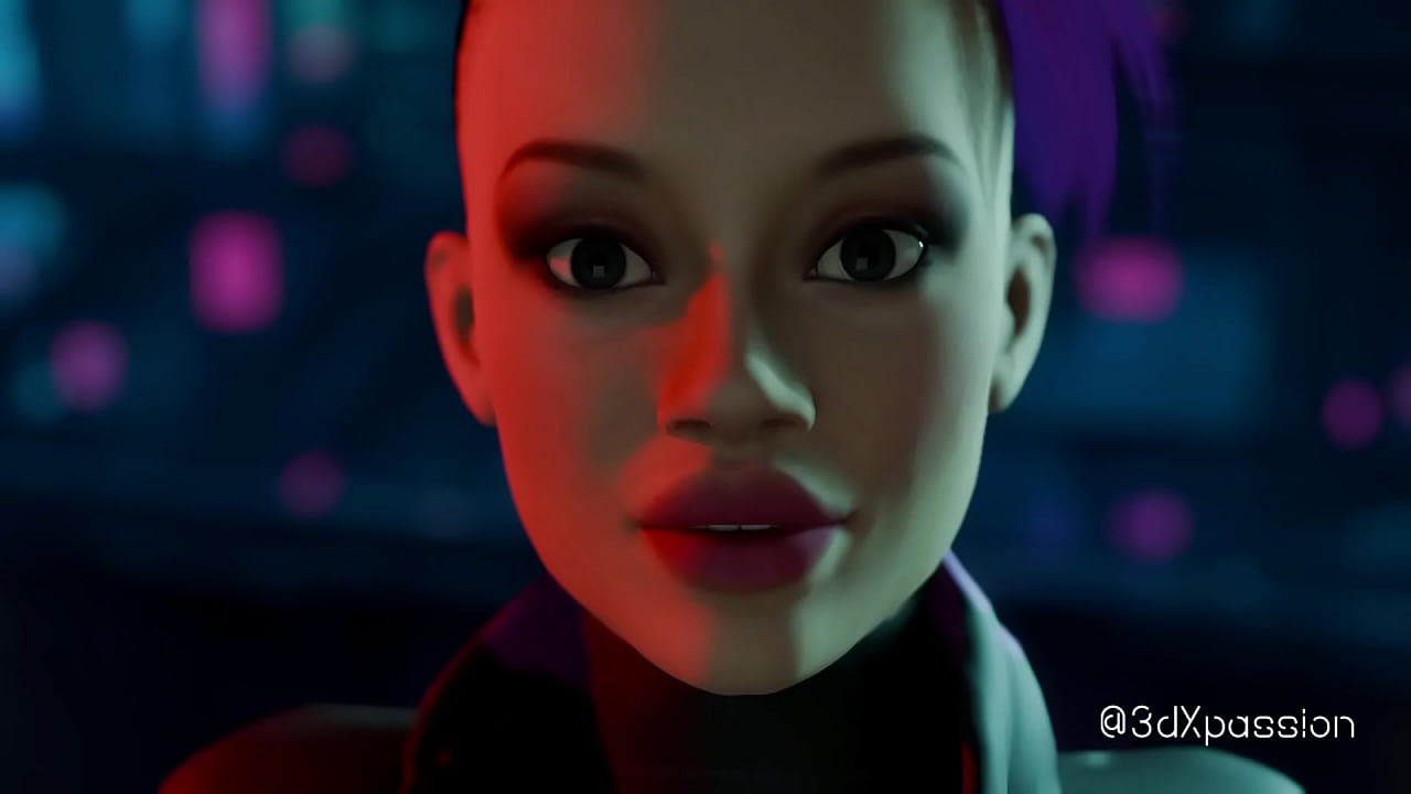 Neon Heat. Sexy horny cyberpunk girl lets you use her ass and cum on her back