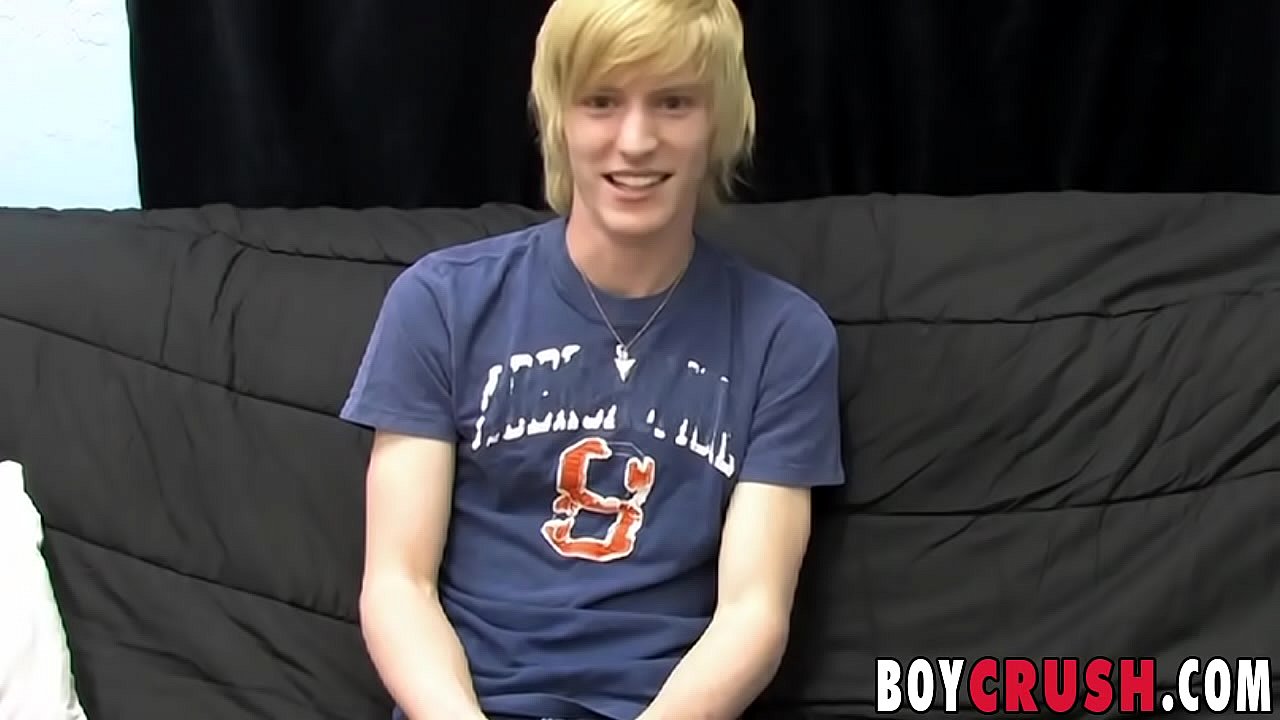 Cute twink cums hard after interview