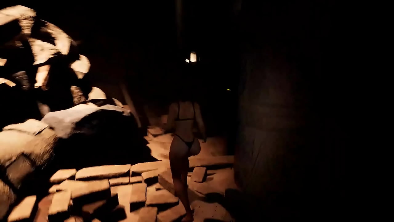 An awakened statue in a tomb destroys Lara Croft's ass and pussy. 3D Animated