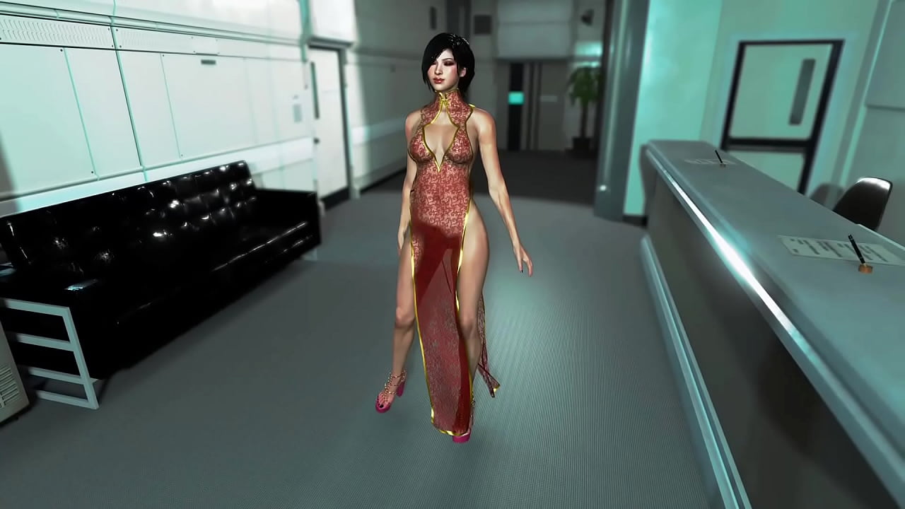 Toned Ada Wong put on a red dress and dance at Umbrella reception