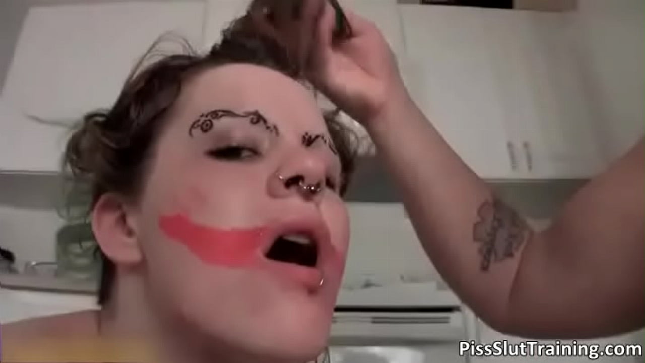 Two slutty busty lesbians making out