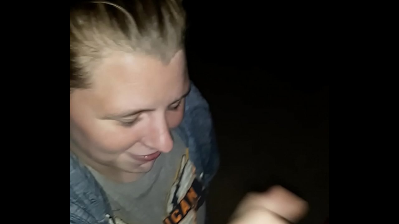 Good Girl Jacki sucking dick outdoor cum swallow