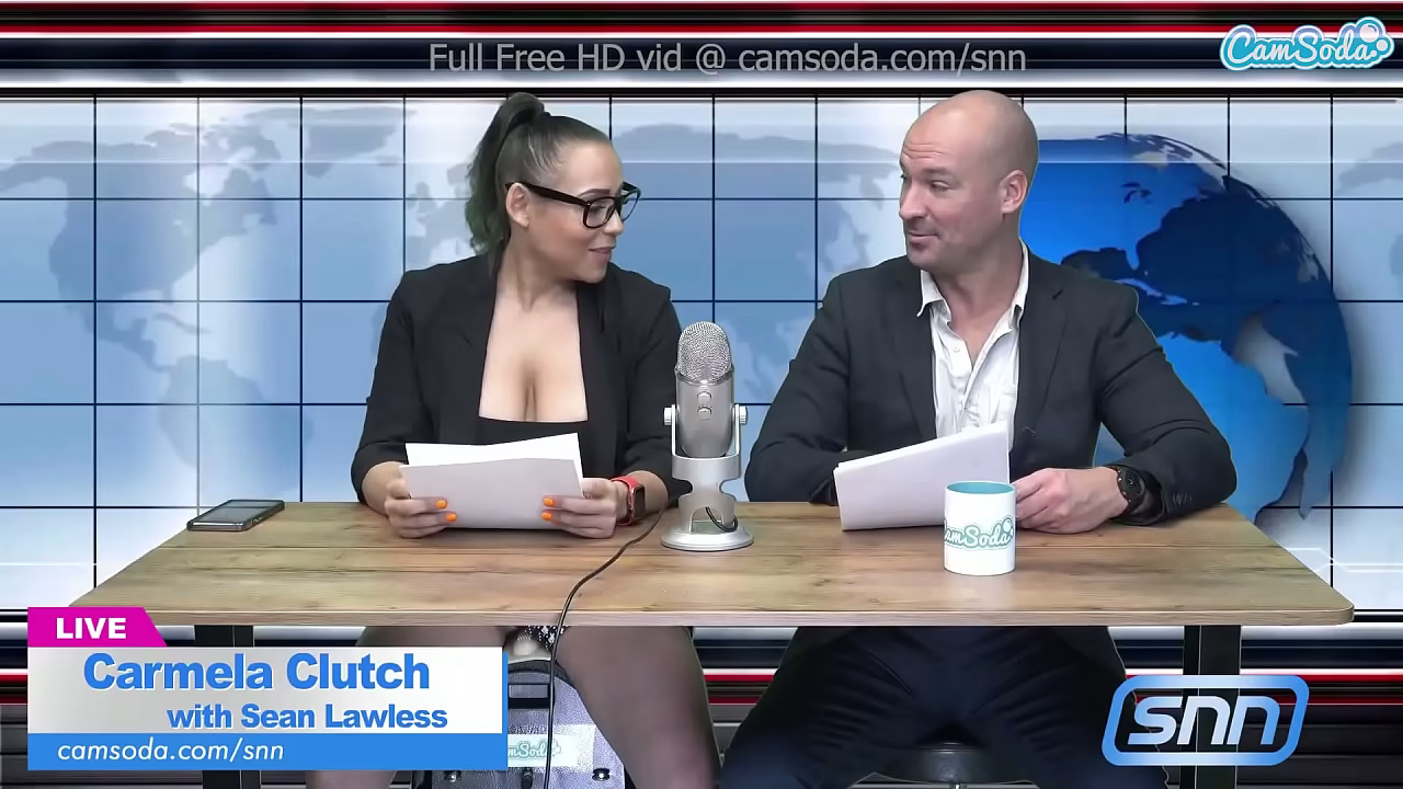 Big Tits Latina MILF fucks news anchor