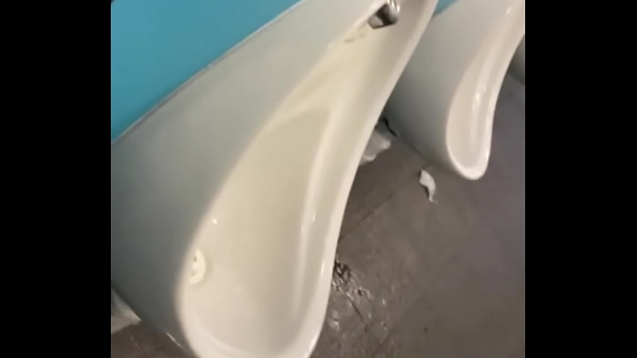 Nearly got caught wanking in toilets with big cumshot
