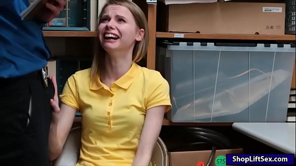 Teen thief pursuaded to get her pussy pounded by LP officer in the back office to pay the consequences of shoplifting
