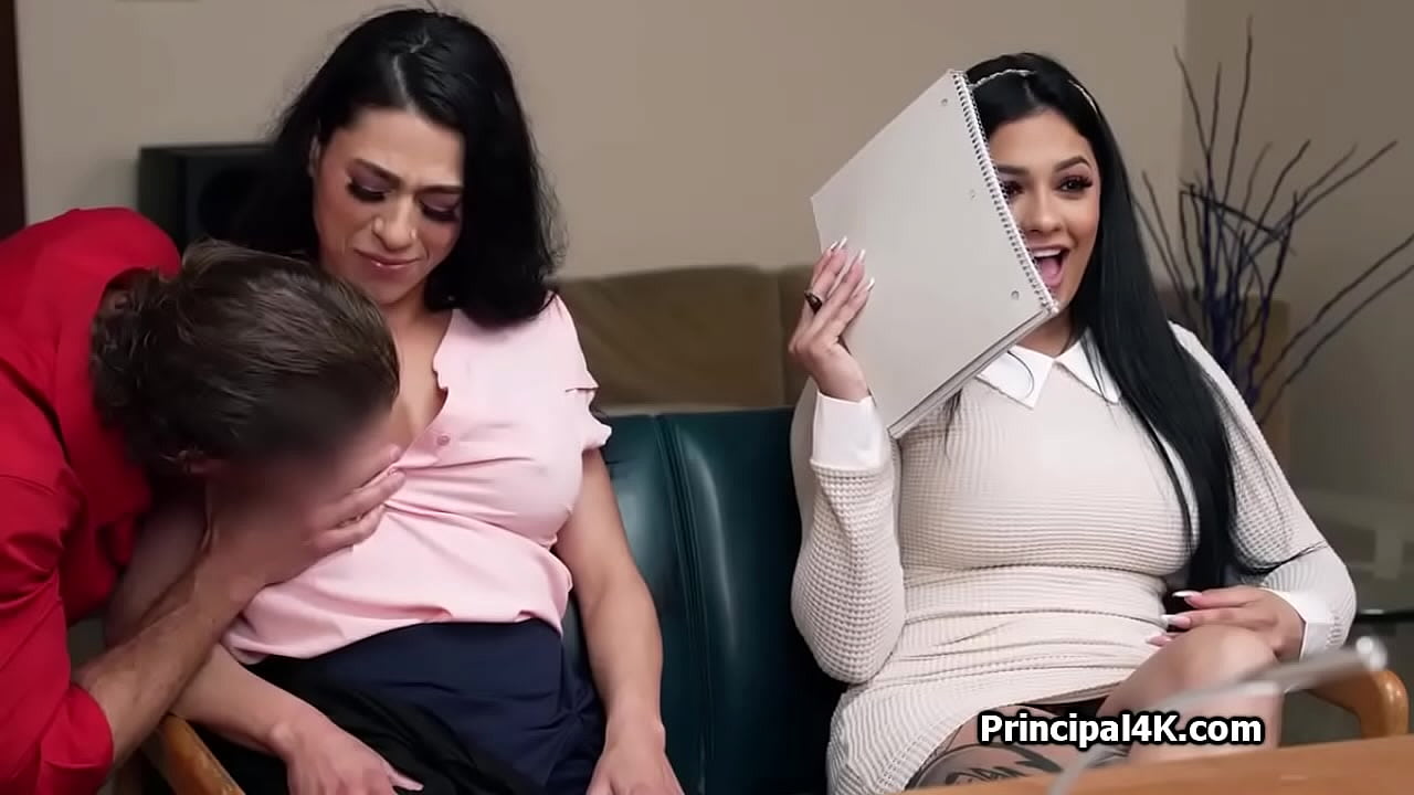 Principal gets lucky with two juicy cunts