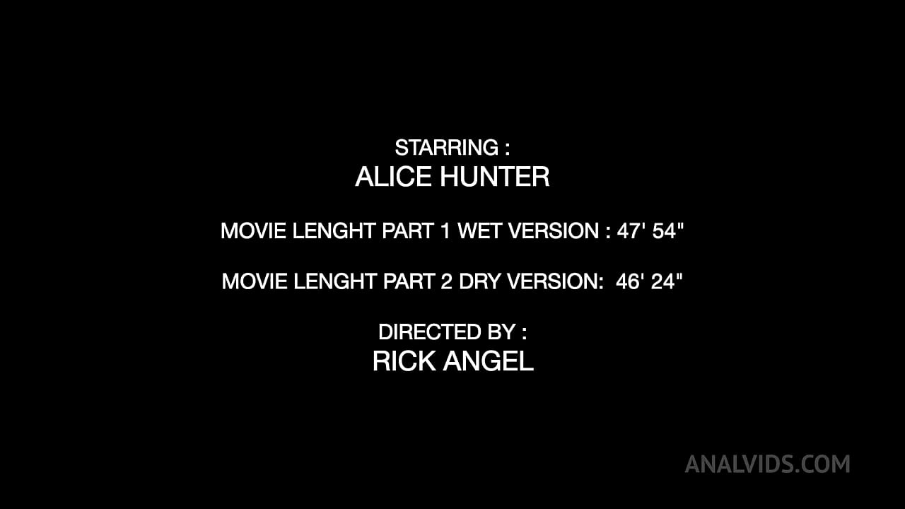 Alice Hunter 1st time 0% pussy / double fist anal/ foot anal/ dap with anal hook/ creampie/ cum swallowing/ squirting RA044