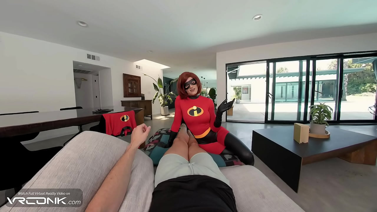VR Conk: Muscle Superhero From The Incredibles Rides A Huge Cock And Masturbates In Cosplay Parody