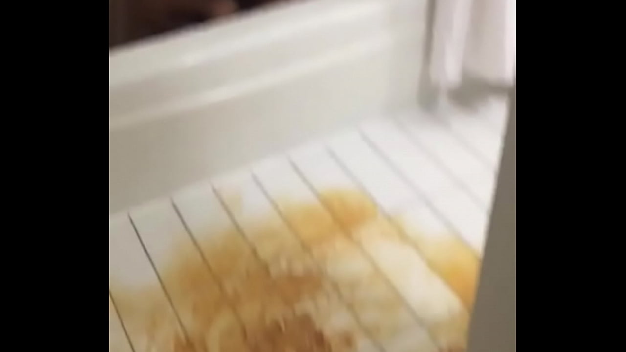 Whore throws up after drinking and wants to swim in the bathtub
