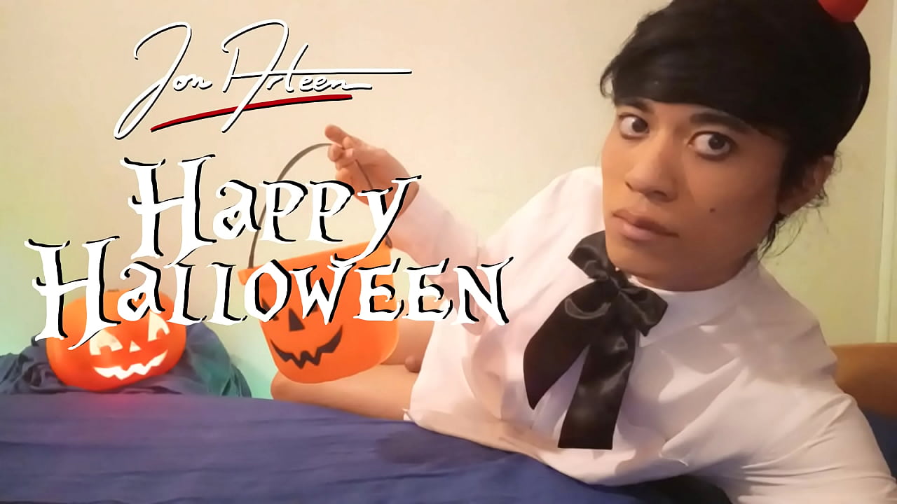 Who want to milk the hot cock of a cute devil boy for Halloween? Harvest his extra fresh cum in a your pumpkin bucket