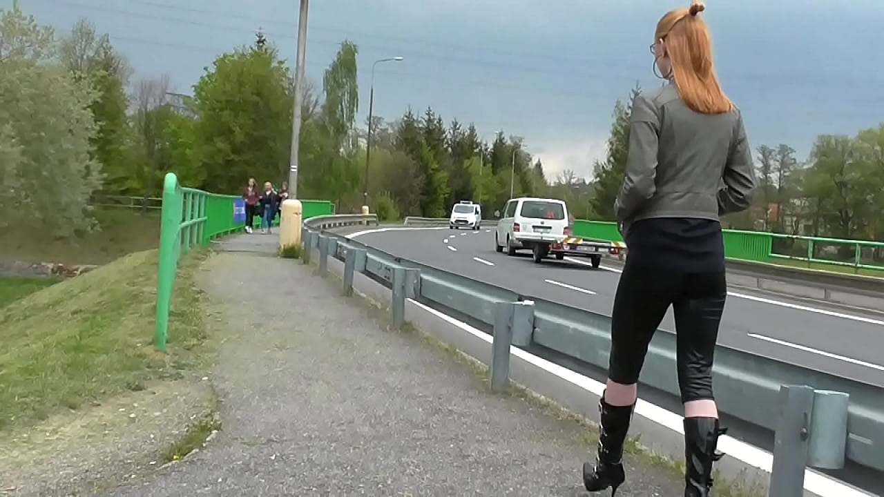 black leggings walking