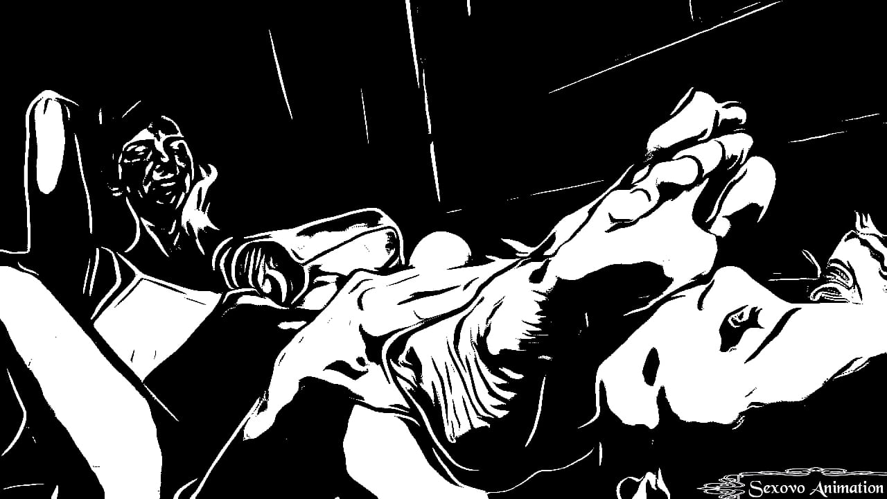 animation lesbian girl licking big feet of amazon woman