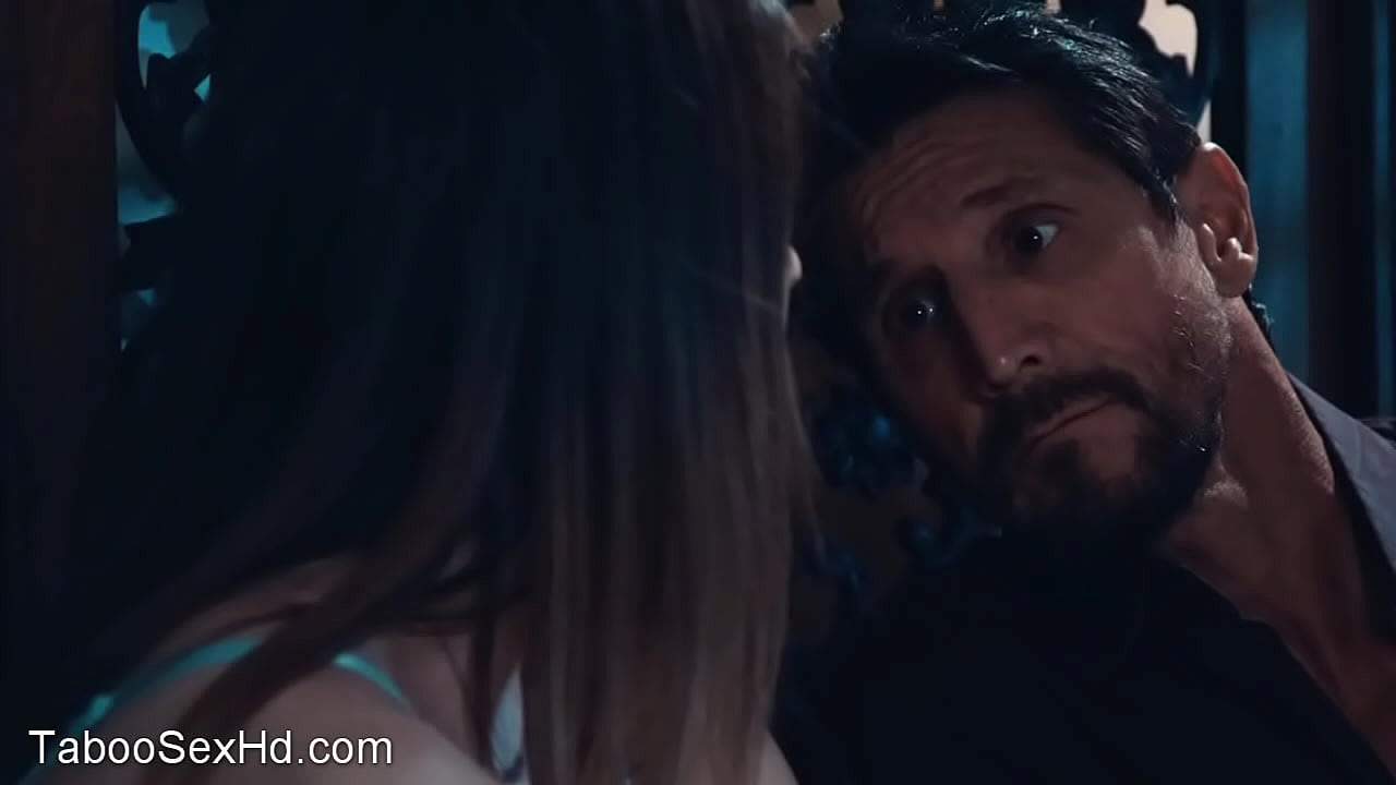 Old man and sexy girl kissing