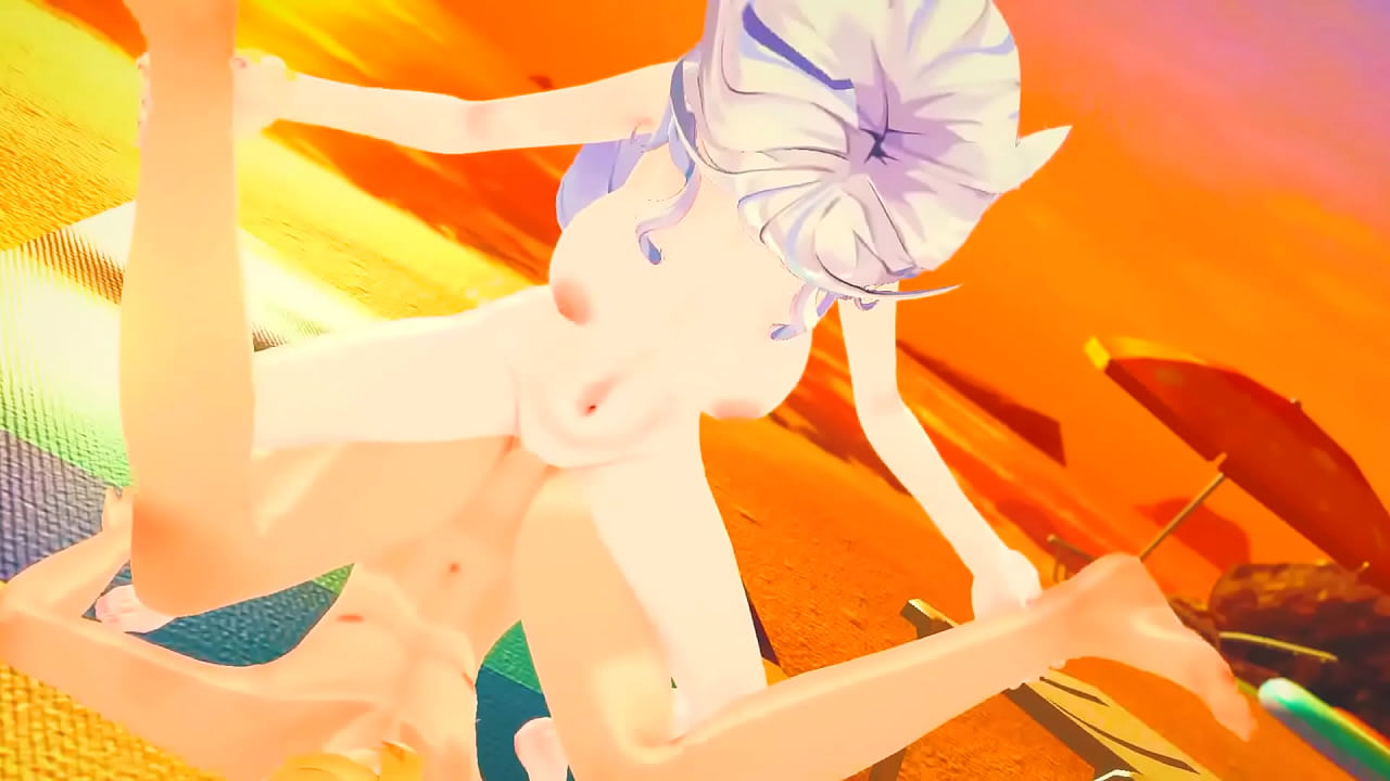 Fucking Furina at the Beach until her Pussy Full of Cum