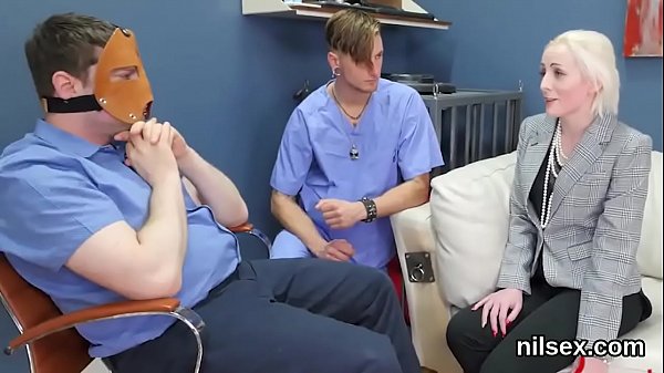 Slutty cutie was brought in butthole loony bin for awkward therapy