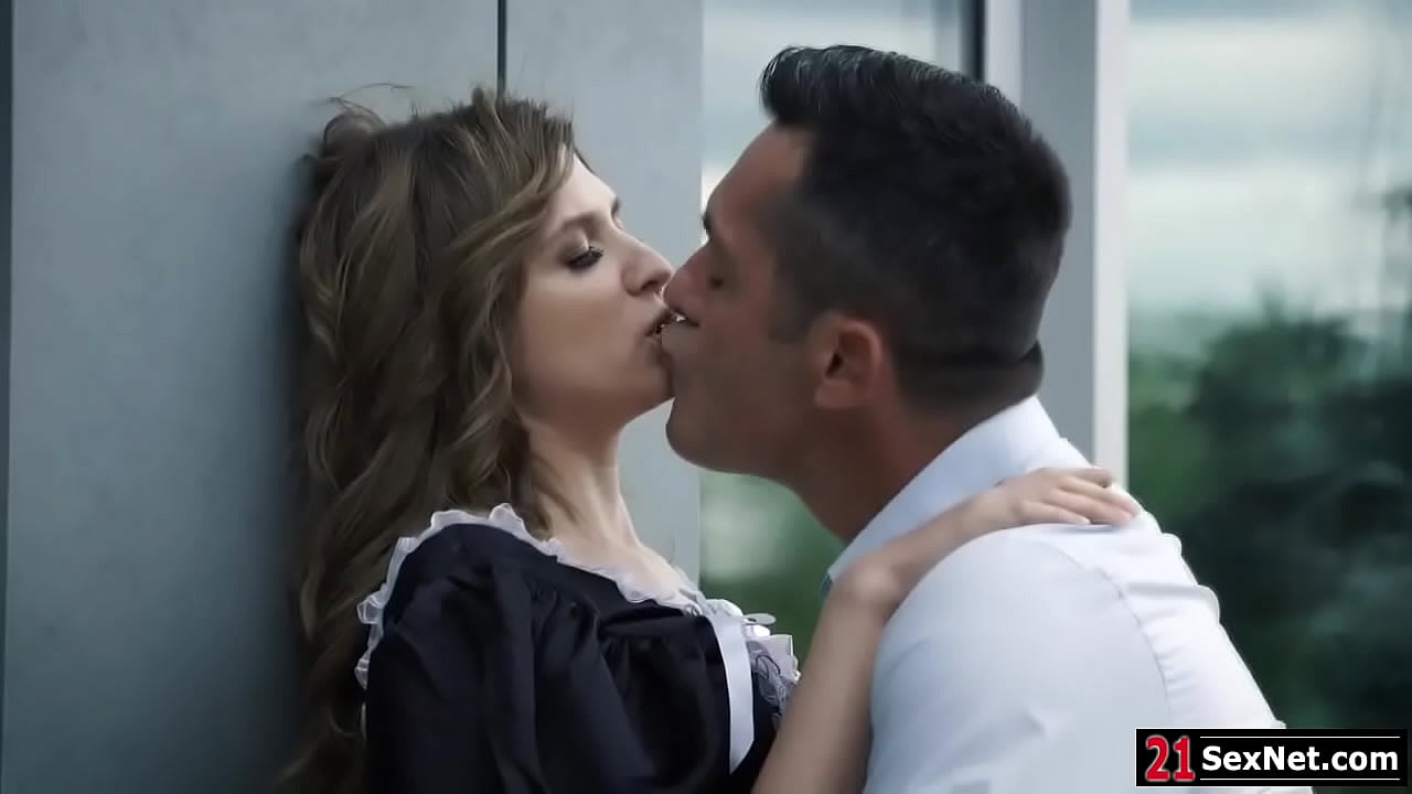 Cournelia is doing chores as a housemaid.Her boss suddenly grabs her small tits from behind.He lifts her skirt and starts rimming and fucking her ass.