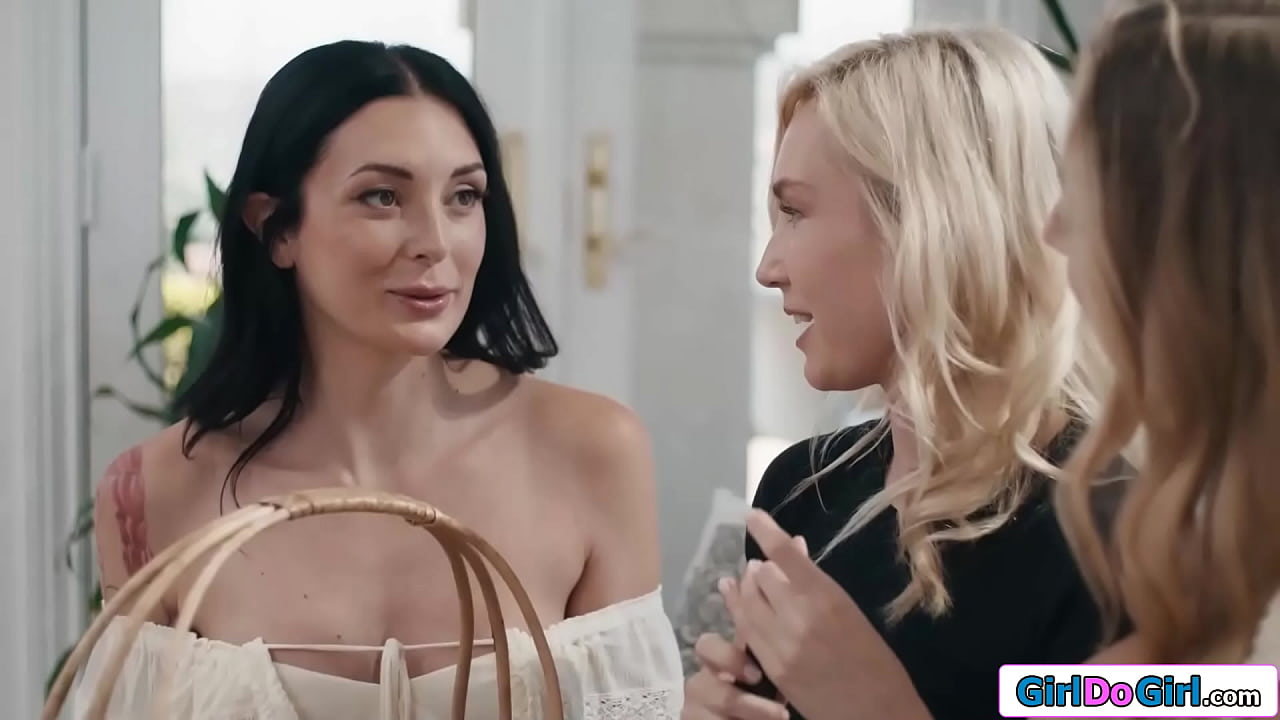 Lesbian wives Charlotte Sins and Millie Morgan have seduced their new neighbor Claire Roos.They suck feet before the pussy and anal fisting starts