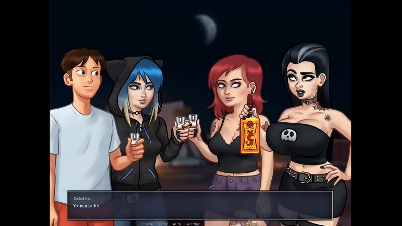 Summertime Saga Cap 52 - jugando verdad o reto con 3 chicas sexys