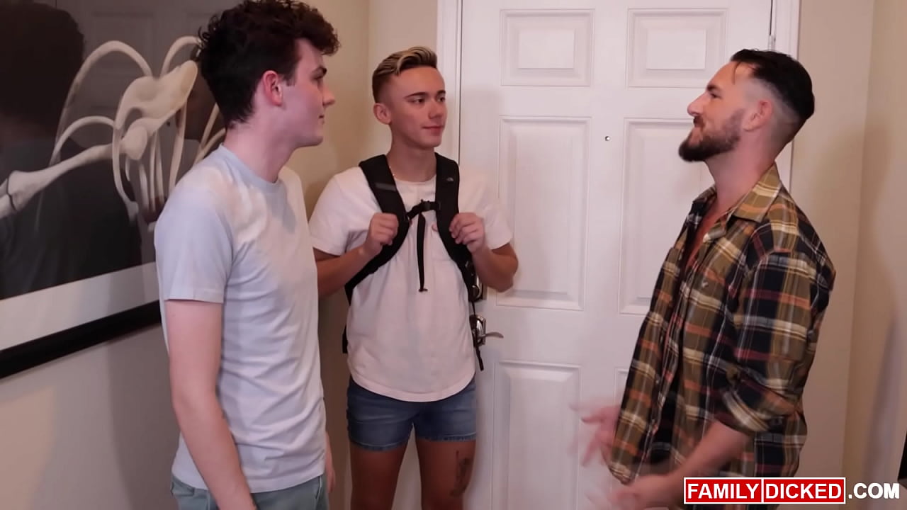 Stepdaddy fucks his own stepson and his boyfriend!