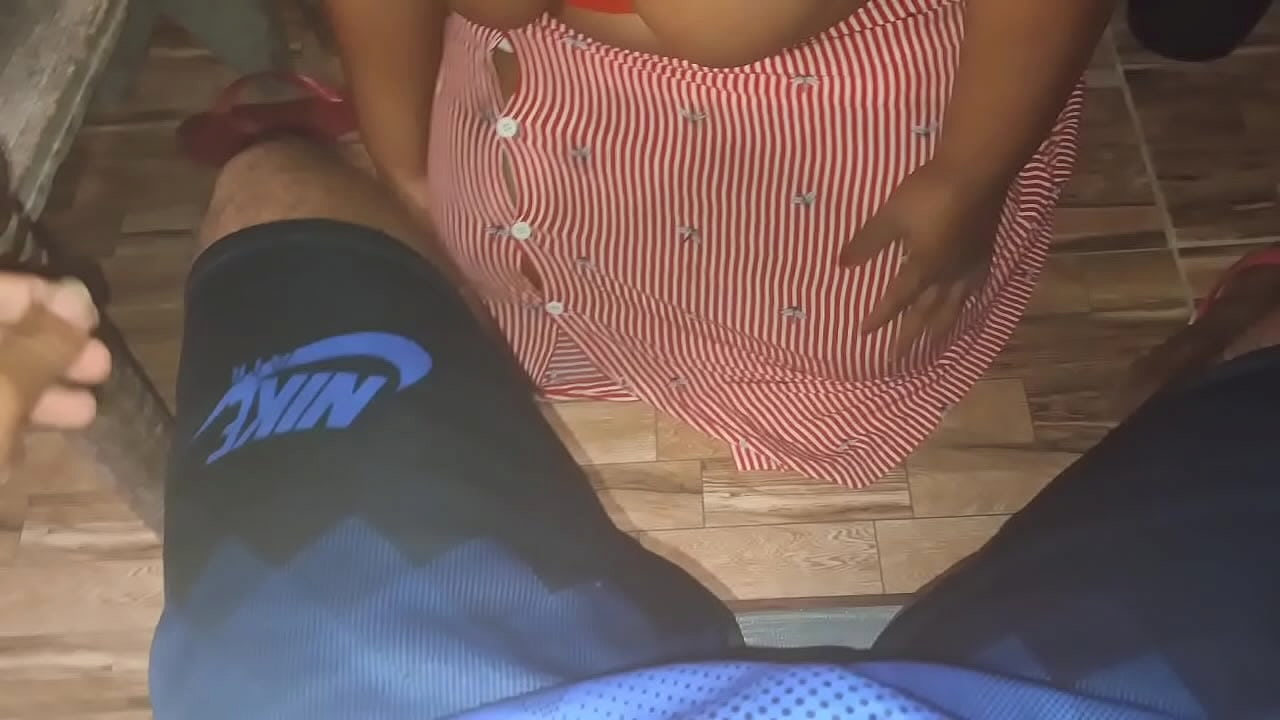 Hot evangelical, blowjob under the table and cumshot on her tits