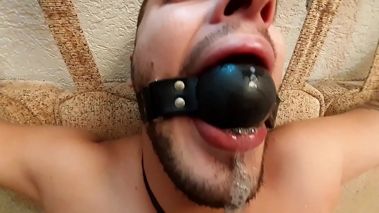 Matheus tied up and ballgagged inside room hotel