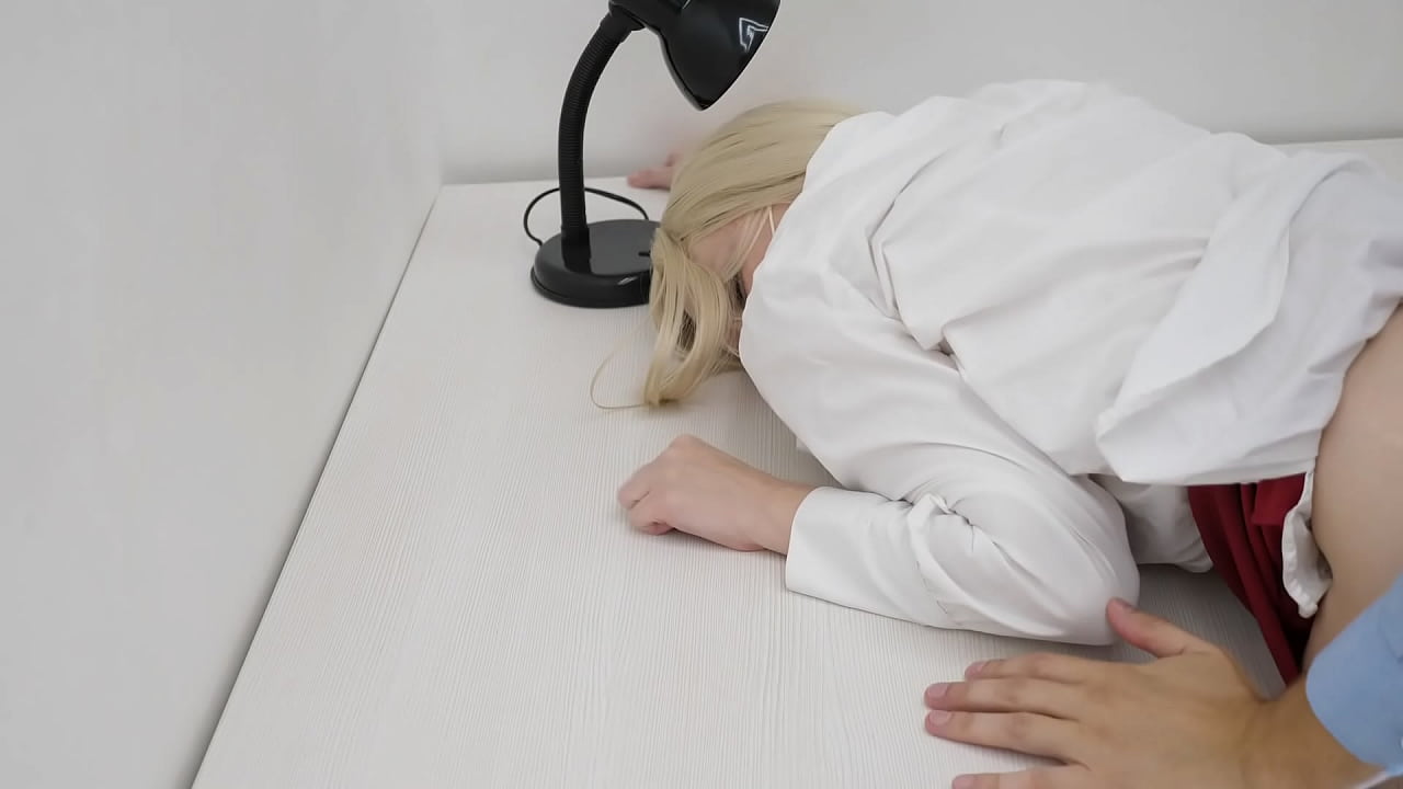 the girl in the office really wanted to have her ass licked. She got a hard dick in ass. footjob