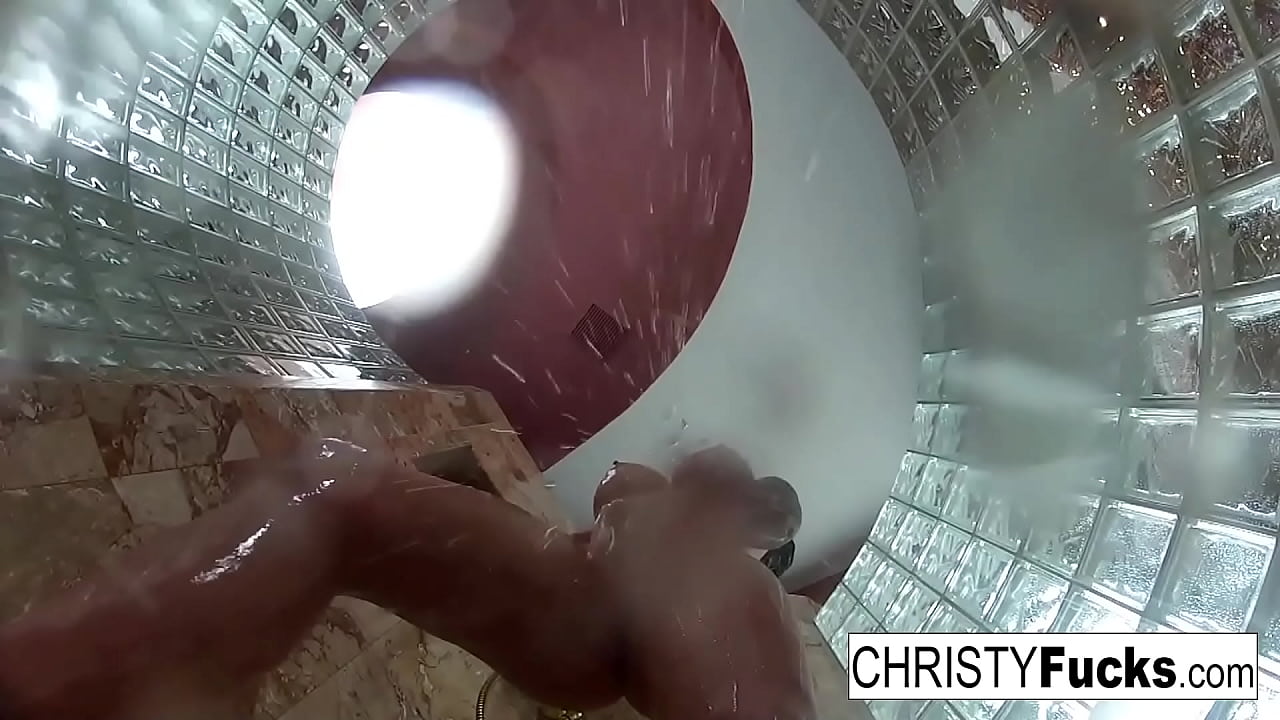 Hot babe has some fun in the shower