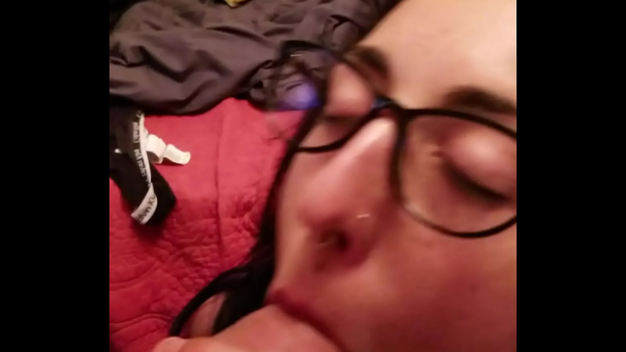 Nerd girl gets huge facial