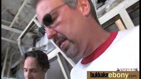 Ebony gets group cumshots 25