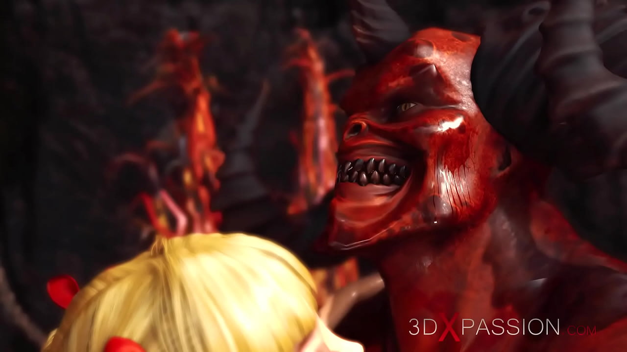 Devil plays with a super hot girl in hell