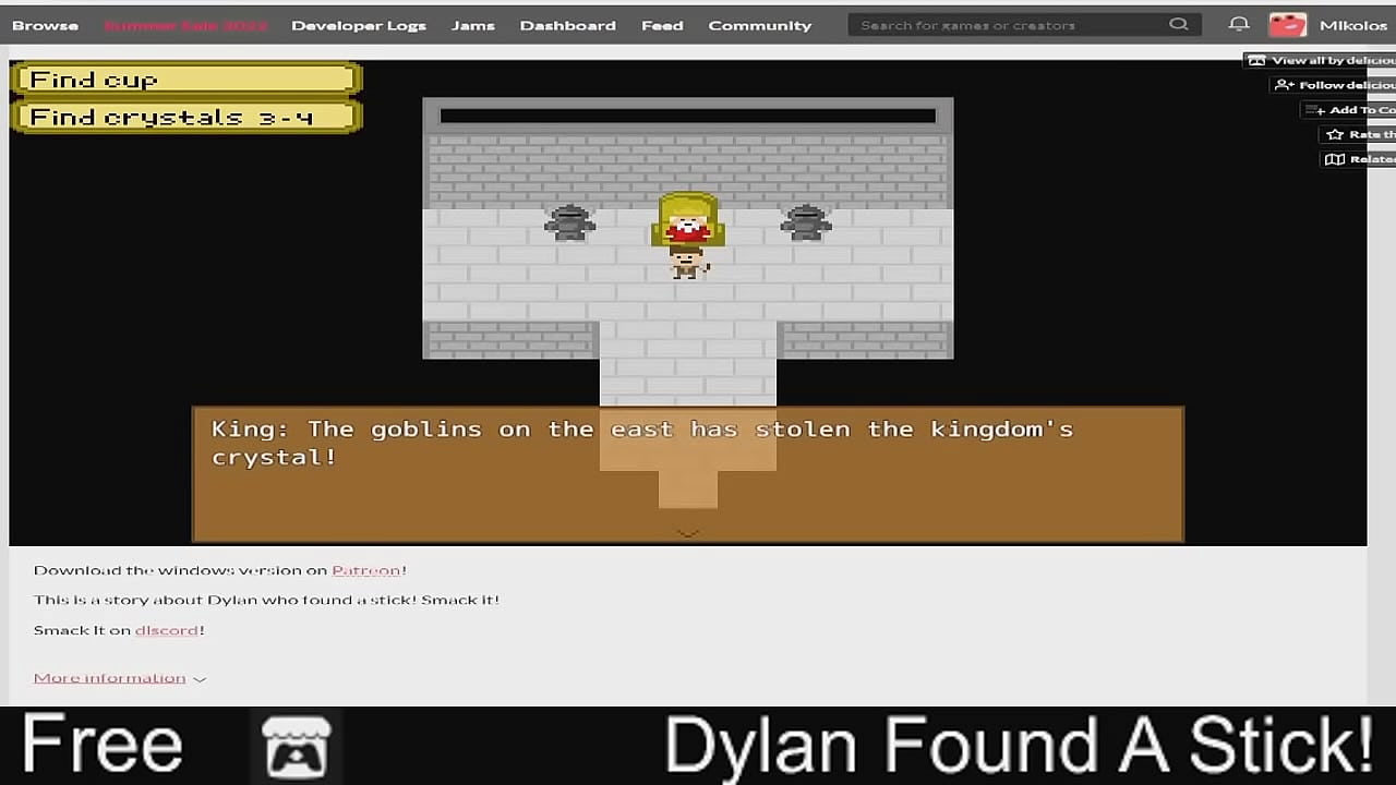 Dylan Found A Stick! (free game itchio ) Adventure