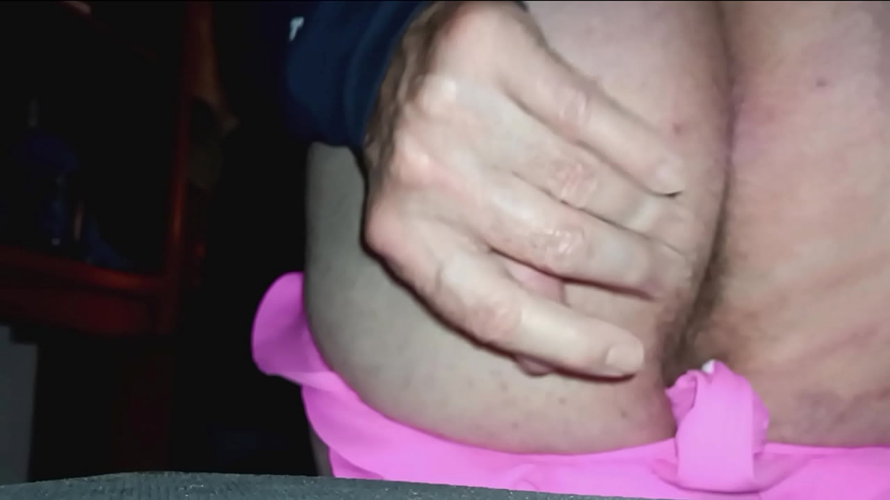 ruffled pink swim panty pull down; cum thanks