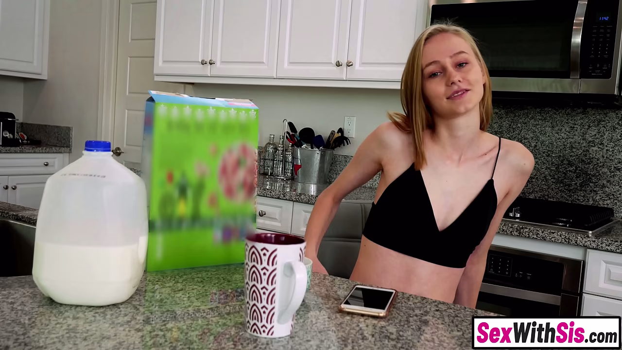 Naughty petite teen step sister says sorry to her step brother by sucking him off