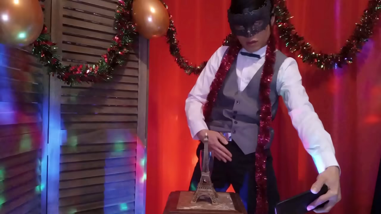 To celebrate the New Year, this handsome gay twink toasts with semen, swallows his own cum ejaculated into a glass, and plays with it on his tongue