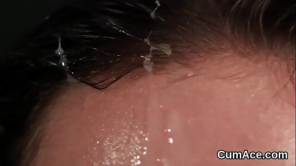 Wicked bombshell gets jizz shot on her face gulping all the jizm